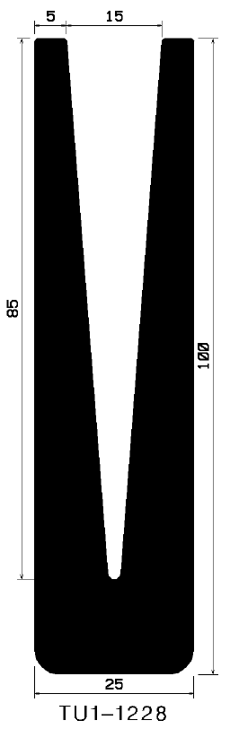 TU1- 1228 - gumiprofilok - U alakú profilok