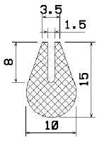 MZS 25386 - szivacs gumiprofilok - U alakú profilok
