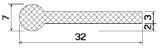 MZS 25398 - szivacs gumiprofilok - Lobogó vagy 'P' alakú profilok