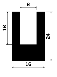 - TU1- 1281 1B= 25 m - gumi profilok - 100 méter alatt - U alakú profilok