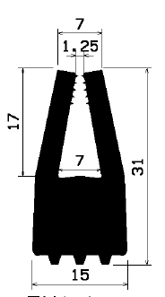 TU1- 1447 - gumiprofilok - U alakú profilok