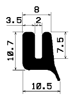 TU1- 1429 - gumiprofilok - U alakú profilok