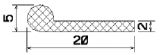 MZS 25483 - szivacs gumiprofilok - Lobogó vagy 'P' alakú profilok