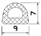 MZS 25496 - EPDM szivacs gumiprofilok - Félkör alakú, D-profilok