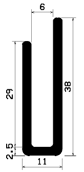 TU1- 1470 - gumiprofilok - U alakú profilok