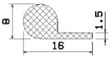 MZS 25645 - szivacs gumiprofilok - Lobogó vagy 'P' alakú profilok