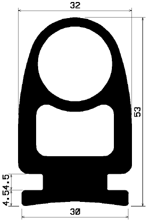 RT 1188 - EPDM gumiprofilok - Gördülő ajtó - ujjvédő profilok
