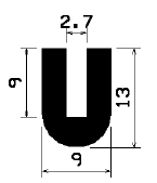 TU1- 1523 - gumiprofilok - U alakú profilok