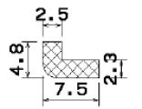 MZS 25652 - szivacs gumi profilok - Szögalakú profil / L-profil