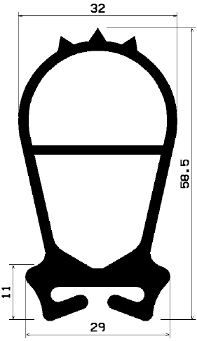 RT 1517 - EPDM gumiprofilok - Gördülő ajtó - ujjvédő profilok