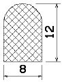 MZS 25654 - EPDM szivacs gumiprofilok - Félkör alakú, D-profilok