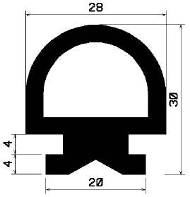 RT 1554 - EPDM rubber profiles - Sliding door – finger-guard profiles