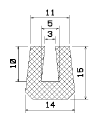 MZS 25667 - szivacs gumiprofilok - U alakú profilok