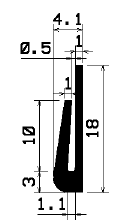 TU1- 1565 - gumiprofilok - U alakú profilok