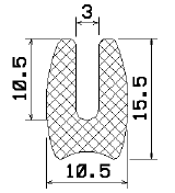 MZS 25505 - szivacs gumiprofilok - U alakú profilok