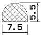 MZS 25532 - EPDM szivacs gumiprofilok - Félkör alakú, D-profilok