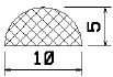MZS 25534 - EPDM szivacs gumiprofilok - Félkör alakú, D-profilok
