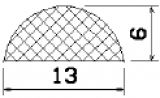 MZS 25537 - EPDM szivacs gumiprofilok - Félkör alakú, D-profilok