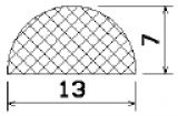 MZS 25538 - EPDM szivacs gumiprofilok - Félkör alakú, D-profilok