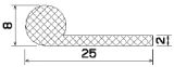 MZS 25547 - szivacs gumiprofilok - Lobogó vagy 'P' alakú profilok