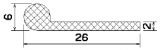 MZS 25548 - szivacs gumiprofilok - Lobogó vagy 'P' alakú profilok