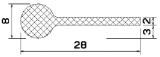 MZS 25549 - szivacs gumiprofilok - Lobogó vagy 'P' alakú profilok