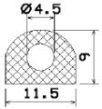 MZS 25553 - EPDM-Schaumgummi-Profile - Halbrundprofile / D-Profile