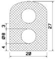 MZS 25559 - EPDM szivacs gumiprofilok - Félkör alakú, D-profilok