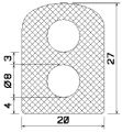MZS 25559 - EPDM szivacs gumiprofilok - Félkör alakú, D-profilok MZS 25559 - EPDM szivacs gumiprofilok - Félkör alakú, D-profilok