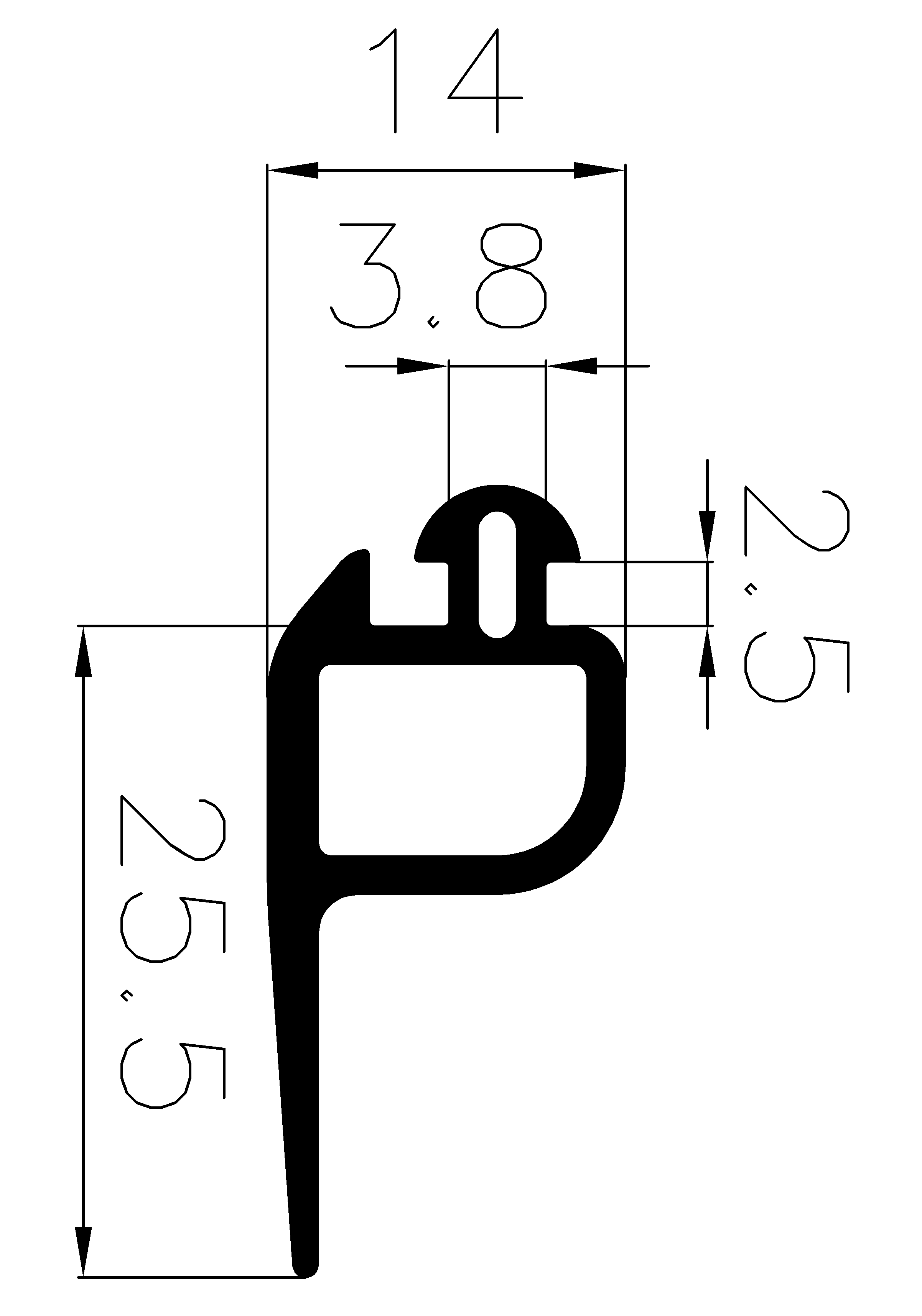 5170370KG - EPDM gumiprofilok - Távtartó és ütköző profilok