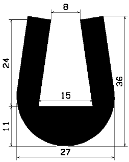 TU1- 1617 - gumiprofilok - U alakú profilok