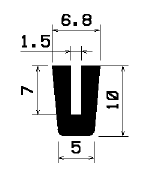 TU1- 1636 - gumiprofilok - U alakú profilok