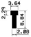 T - 1648 1B=25 m - gumiprofilok - Takaró és 'T' alakú profilok