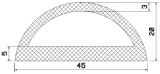 MZS 25700 - EPDM gumiprofilok - Félkör alakú, D-profilok