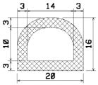 MZS 25702 - EPDM szivacs gumiprofilok - Félkör alakú, D-profilok