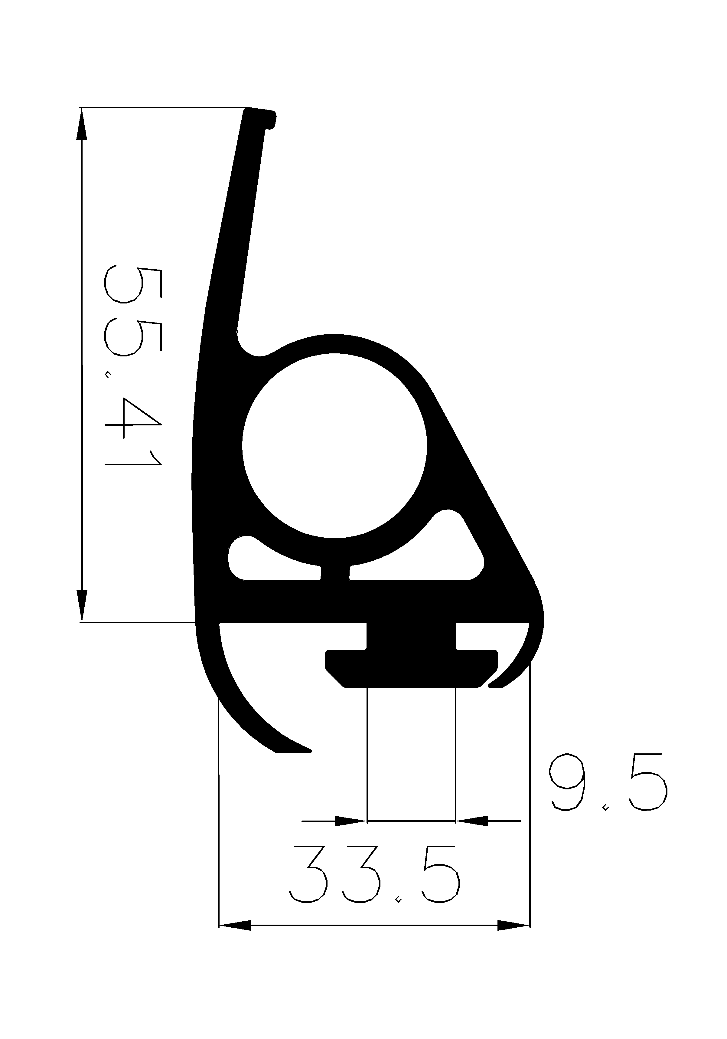 5880365KG - EPDM rubber profiles - Sliding door – finger-guard profiles