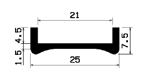 TU1- 1755 - gumiprofilok - U alakú profilok