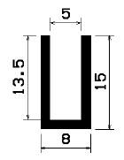 - TU1- 1751 1B= 50 m - gumiprofilok - U alakú profilok