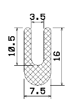 MZS 25730 - szivacs gumiprofilok - U alakú profilok