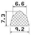 1B= 50 m MZS 25731 - EPDM szivacs gumiprofilok - Félkör alakú, D-profilok