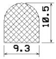 1B= 50 m MZS 25741 - EPDM szivacs gumiprofilok - Félkör alakú, D-profilok