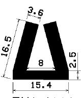 - TU1- 1803 1B= 100 m - EPDM-Gummi -Profile - U-Profile