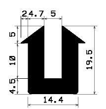 TU1- 1820 - EPDM-Gummi -Profile - U-Profile