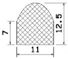 MZS 25745 - EPDM szivacs gumiprofilok - Félkör alakú, D-profilok