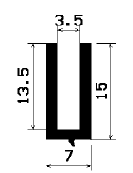 TU1- 1838 - szilikon gumiprofilok - U alakú profilok