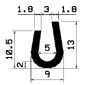 - TU1- 1848 1B= 25 m - gumi profilok - 100 méter alatt - U alakú profilok