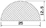 MZS 25753 - EPDM szivacs gumiprofilok - Félkör alakú, D-profilok