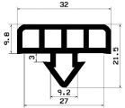 AU 0140/2 1B= 25 m - Gummiprofile - unter 100 m lieferbar - Auflageprofile / Pufferprofile