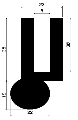TU1- 1881 - gumiprofilok - U alakú profilok