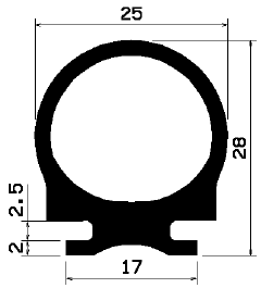 RT 1904 - EPDM rubber profiles - Sliding door – finger-guard profiles